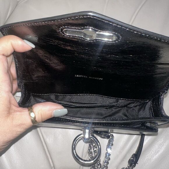 NWT Rebecca Minkoff Jean Xbody Crossbody Black Pink Purple Snake Print NWT $268 - Picture 10 of 11